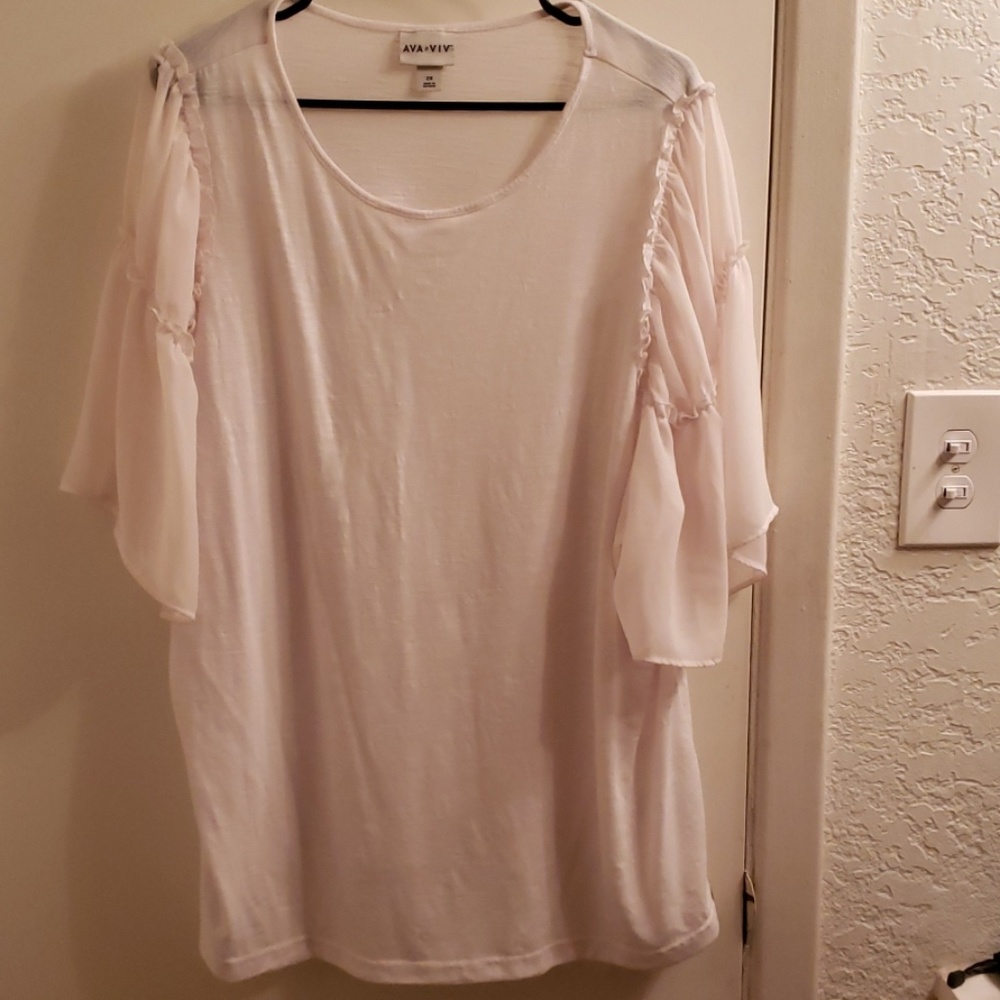 Ava&Viv ruffle sleeve blouse